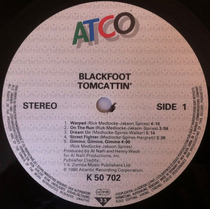 Blackfoot (3) : Tomcattin' (LP, Album, RE)