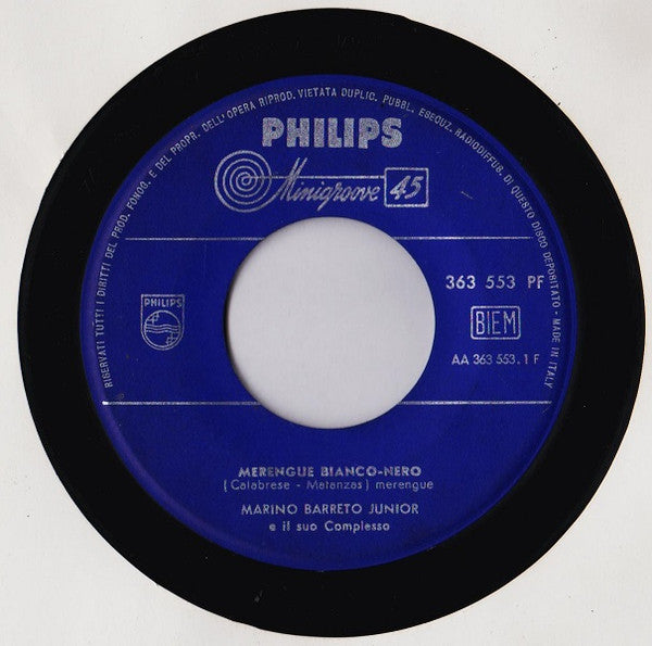 Marino Barreto Junior E Il Suo Complesso : Merengue Bianco-Nero (7")