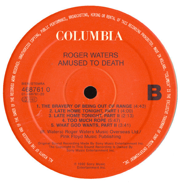 Roger Waters : Amused To Death (2xLP, Album)