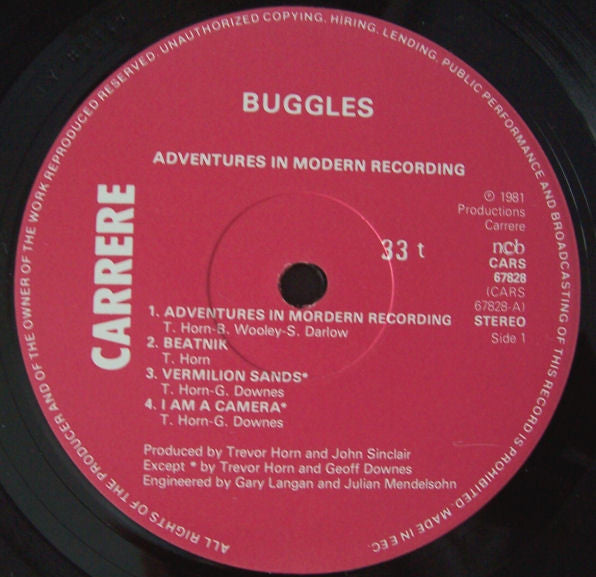 Buggles* : Adventures In Modern Recording (LP, Album)