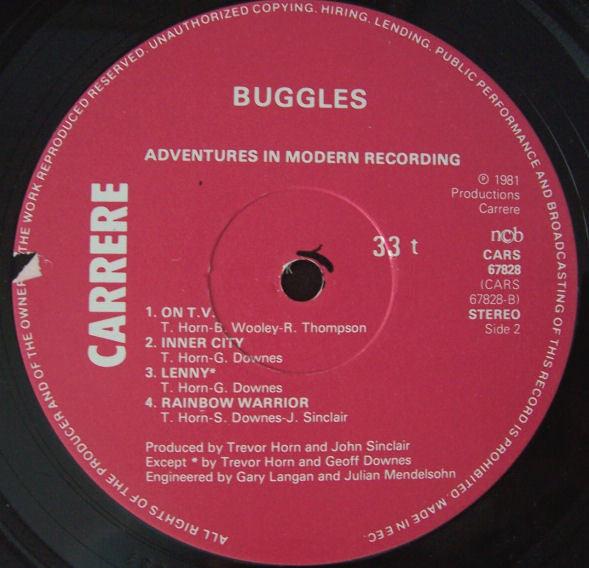 Buggles* : Adventures In Modern Recording (LP, Album)