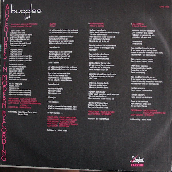 Buggles* : Adventures In Modern Recording (LP, Album)