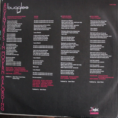 Buggles* : Adventures In Modern Recording (LP, Album)