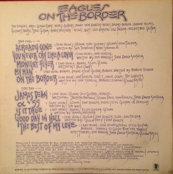 Eagles : On The Border (LP, Album, RP, SP-)