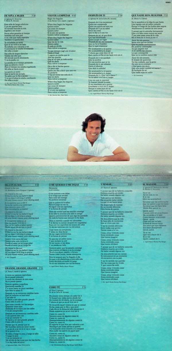 Julio Iglesias : De Niña A Mujer (LP, Album, Gat)