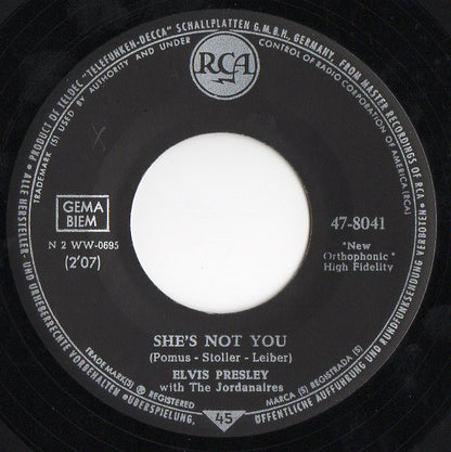 Elvis* : Just Tell Her Jim Said Hello / She's Not You (7", Single, Mono)