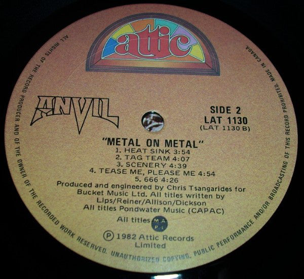 Anvil : Metal On Metal (LP, Album)