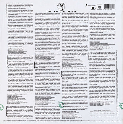 Leonard Cohen : I'm Your Man (LP, Album, RE, RM, RP, 180)
