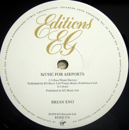 Brian Eno : Ambient 1 (Music For Airports) (LP, Album, RE)