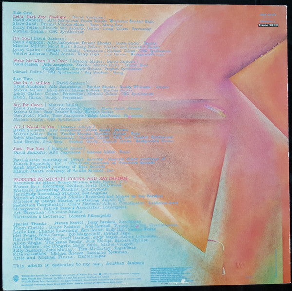 David Sanborn : Voyeur (LP, Album, RE)