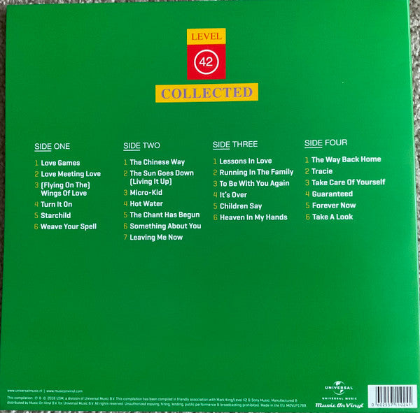 Level 42 : Collected (2xLP, Comp, RM)