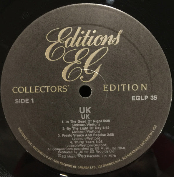 UK (3) : U.K. (LP, Album, RE)