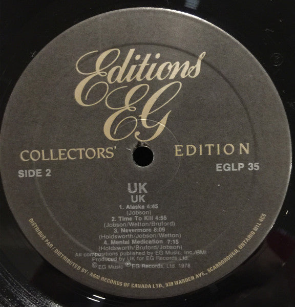 UK (3) : U.K. (LP, Album, RE)