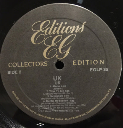 UK (3) : U.K. (LP, Album, RE)