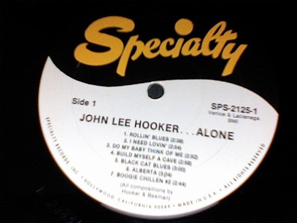 John Lee Hooker : Alone (LP, Comp, Mono, RM, lab)
