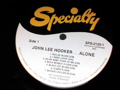 John Lee Hooker : Alone (LP, Comp, Mono, RM, lab)
