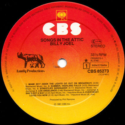 Billy Joel : Songs In The Attic (LP, Album, Gat)