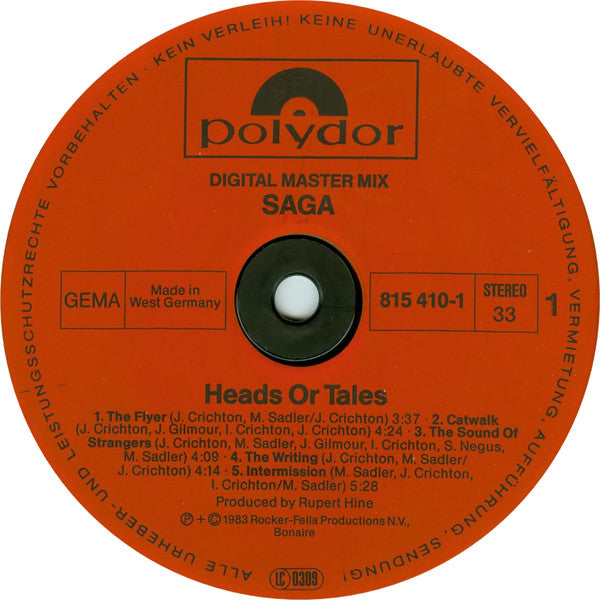 Saga (3) : Heads Or Tales (LP, Album, Bla)