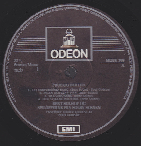 Bent Solhof : Prop og Berta (LP)