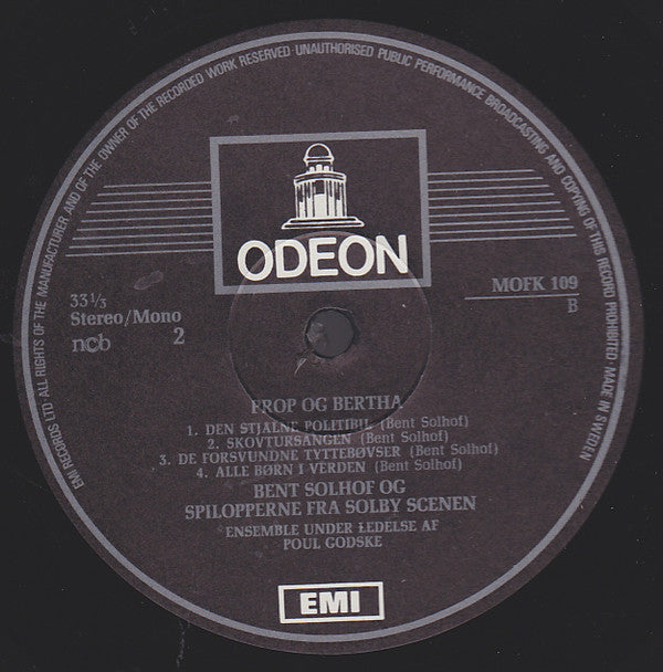 Bent Solhof : Prop og Berta (LP)