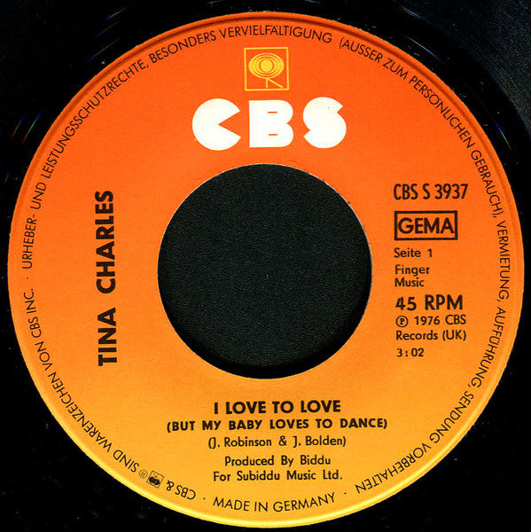 Tina Charles : I Love To Love (7", Single)