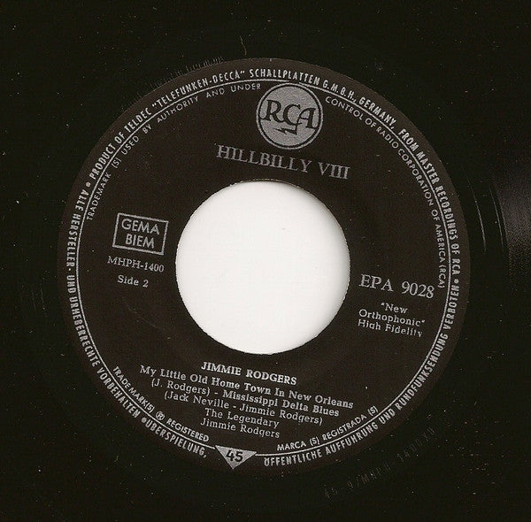 Jimmie Rodgers : Train Whistle Blues (7", EP)