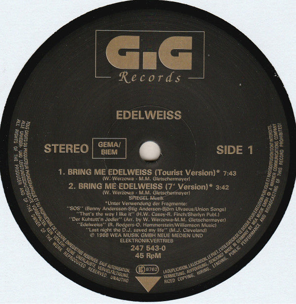 Edelweiss : Bring Me Edelweiss (12")