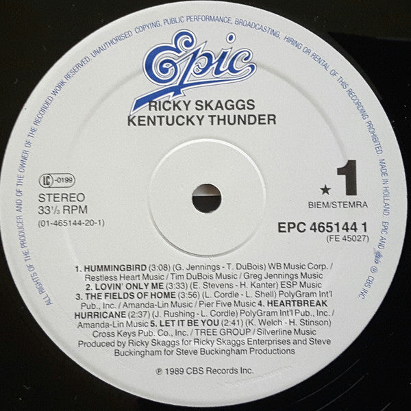 Ricky Skaggs : Kentucky Thunder (LP, Album)