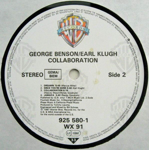 George Benson / Earl Klugh : Collaboration (LP, Album)