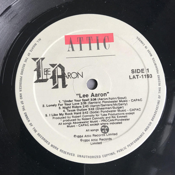 Lee Aaron : Lee Aaron (LP, Album, RE)