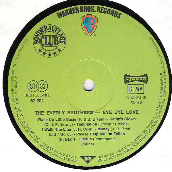 The Everly Brothers* : Bye Bye Love (LP, Comp, Club)