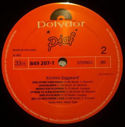Kirsten Siggaard : Piaf (LP, Album)