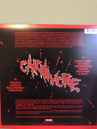 Carnivore : Carnivore (LP, Album, RE, RM, Emb)
