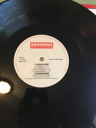 Carnivore : Carnivore (LP, Album, RE, RM, Emb)