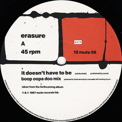 Erasure : It Doesn't Have To Be (12", Single, The)