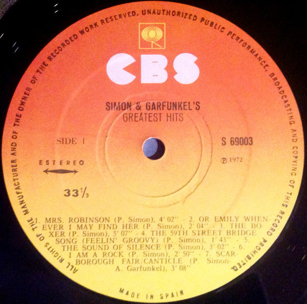 Simon And Garfunkel* : Simon And Garfunkel's Greatest Hits (LP, Comp, RE)