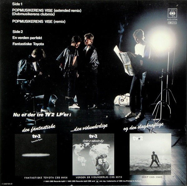 tv●2* : Popmusikerens Vise (Dubmusikerens Clubmix) (12", Maxi)
