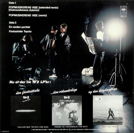 tv●2* : Popmusikerens Vise (Dubmusikerens Clubmix) (12", Maxi)