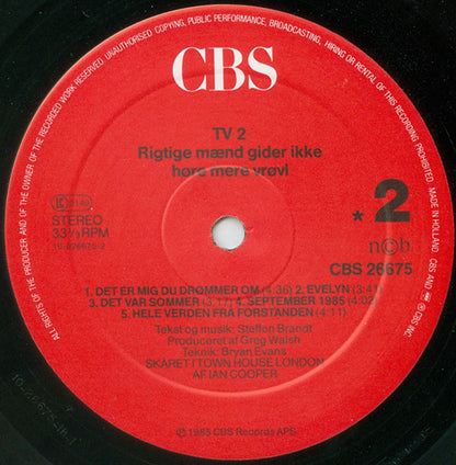 tv•2* : Rigtige Mænd Gider Ikke Høre Mere Vrøvl (LP, Album)