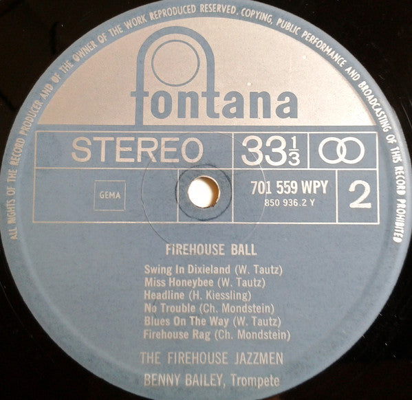 The Firehouse Jazzmen, Benny Bailey : Firehouse Ball  (LP)