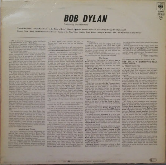 Bob Dylan : Bob Dylan (LP, Album, RE)