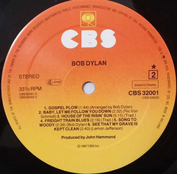 Bob Dylan : Bob Dylan (LP, Album, RE)