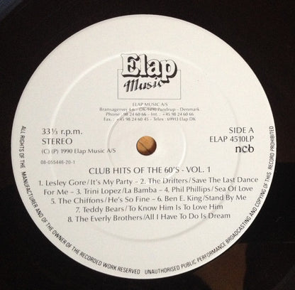 Various : Club Hits Of The 60'S Vol. 1 (2xLP, Comp)