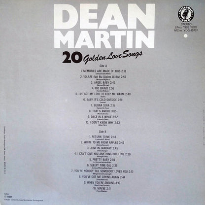 Dean Martin : 20 Golden Love Songs (LP, Comp)