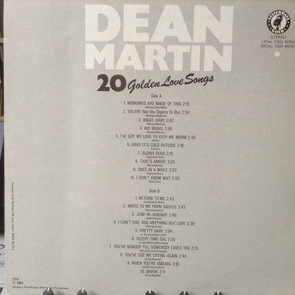Dean Martin : 20 Golden Love Songs (LP, Comp)