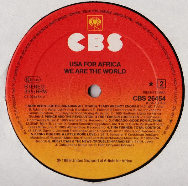USA For Africa : We Are The World (LP, Album, Gat)