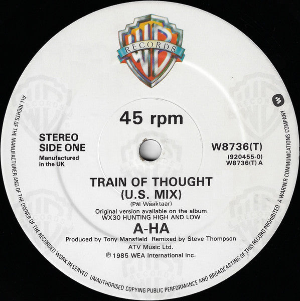 a-ha : Train Of Thought (12", Single, EMI)