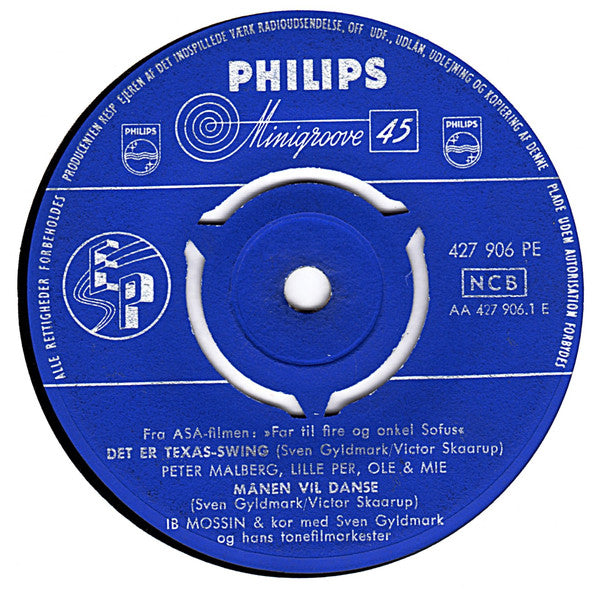 Lille Per, Grethe Kausland, Ole (16), Mie (8), Peter Malberg, Ib Mossin : Ih, Hvor Skal Vi Lege (Melodierne Fra ASA-Filmen Far Til Fire Og Onkel Sofus) (7", EP)