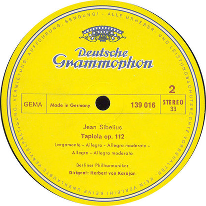 Jean Sibelius, Berliner Philharmoniker · Herbert von Karajan : Finlandia • Valse Triste • Der Schwan Von Tuonela • Tapiola (LP, RP)