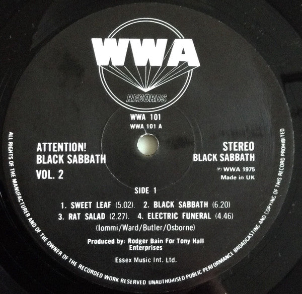 Black Sabbath : Attention! Black Sabbath Volume Two (LP, Comp, RE)
